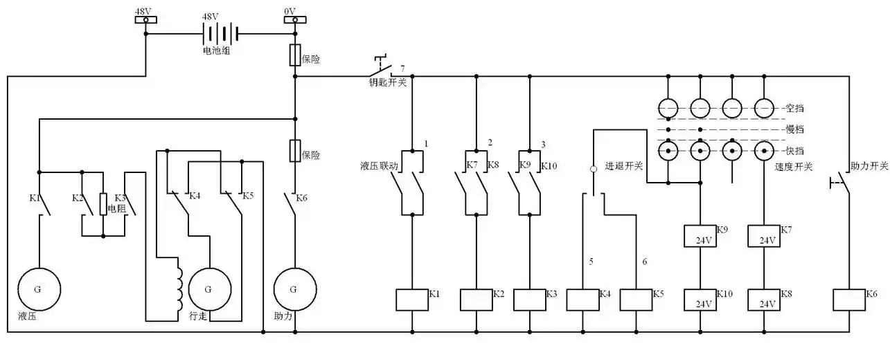 电瓶叉车电路图