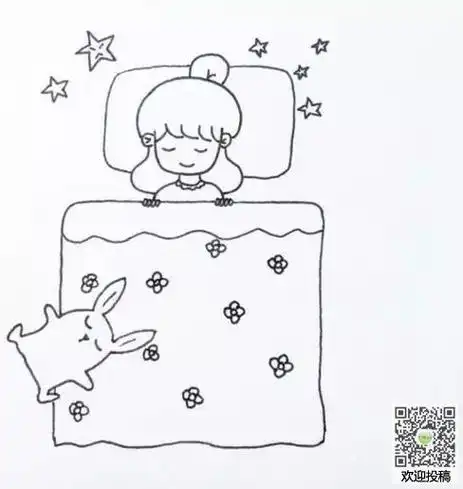 小孩睡觉简笔画侧面