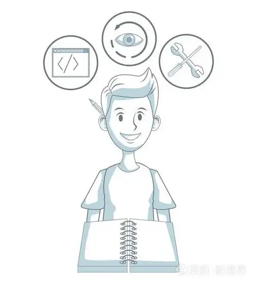 年轻人编程代码插画-正版商用图片05pz7b-摄图新视界