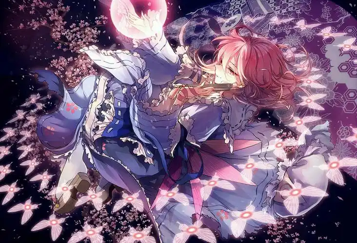 p站侵删,东方project,西行寺幽幽子 - 堆糖,美图壁纸兴趣社区