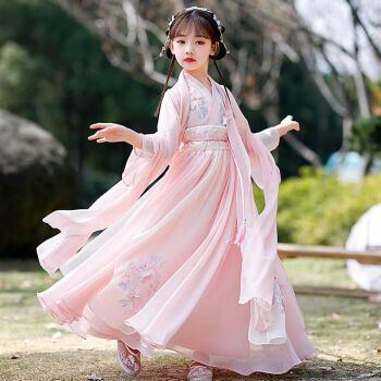 粉色襦裙 大袖 >大号公主风高雅文气灵动小女生靓 130>仙女汉服小学生