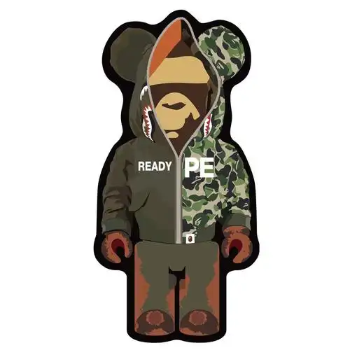 bearbrick积木熊轮廓不规则可水洗防滑潮牌地毯玩具熊小红薯爆款