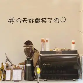 今天你微笑了吗 奶茶店服装店橱窗玻璃背景墙装饰 开心笑脸墙贴纸