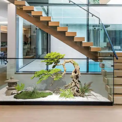 花舍摆放枯木崖柏迎客松花艺室内装假客厅景观落地摆件