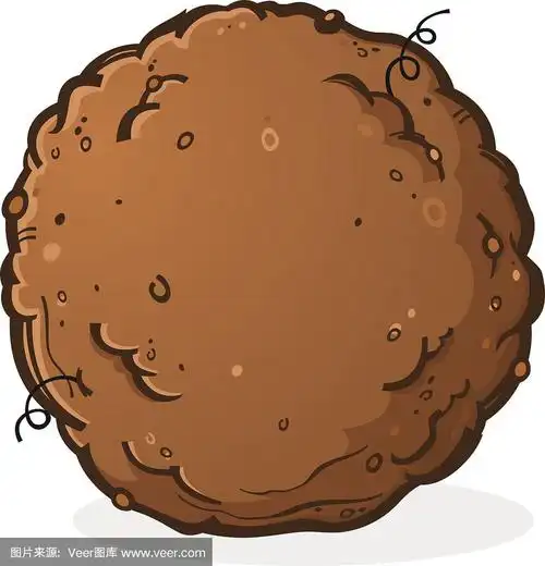 泥巴球或粪便卡通