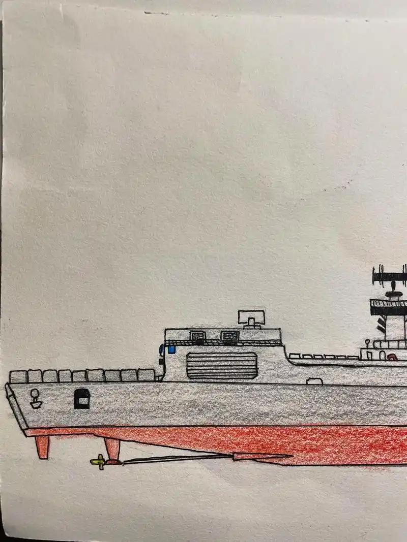 日常瞎画 #画画 052d级驱逐舰 - 抖音