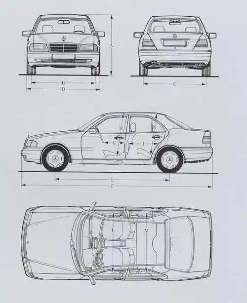 工业设计交通工具手绘透视学习汽车三视图,用以建模学习透视