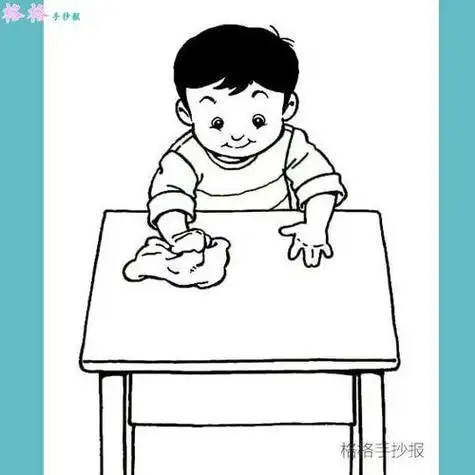 擦桌子简笔画宝宝擦桌子简笔画