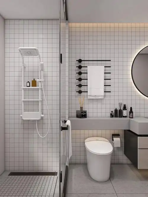 装修分享干湿分离现代风卫生间置物强