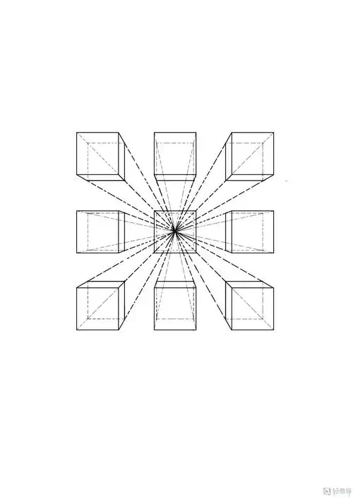 rh-20-102 默默 临摹一点透视正方体—绘画基础透视的练习