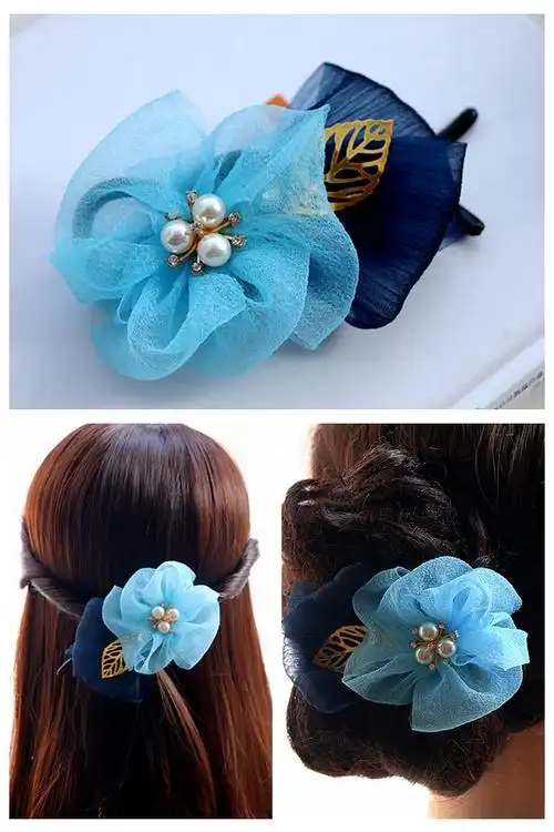 精选好礼女成年人发夹头饰头花盘发器古风头饰妈妈发簪后脑勺花朵头发