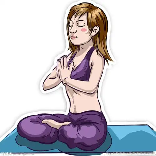 念佛打坐做瑜伽的美女分层图图片