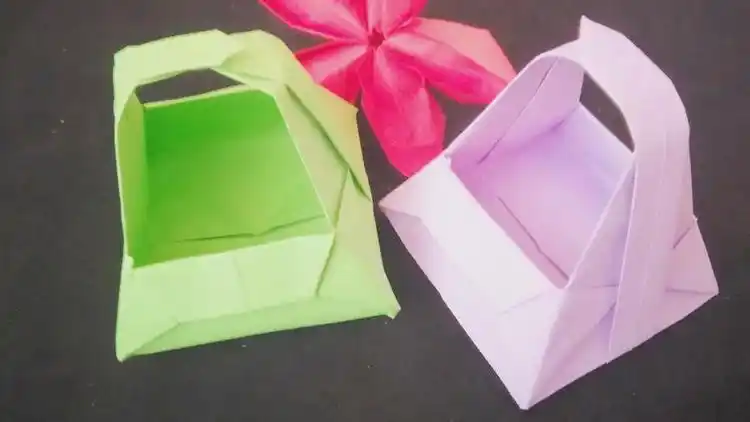 折一个小篮子手工折纸艺术作品创意diy叠一个花篮