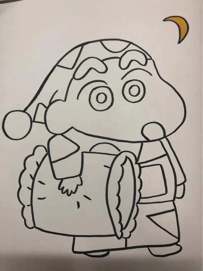 蜡笔小新简笔画 马克笔