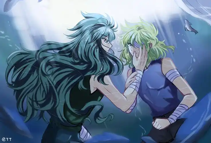 【伤眼慎入】 伊の岚点的卡妙和冰河逛"水族馆" 感觉冰洋下方是非常棒