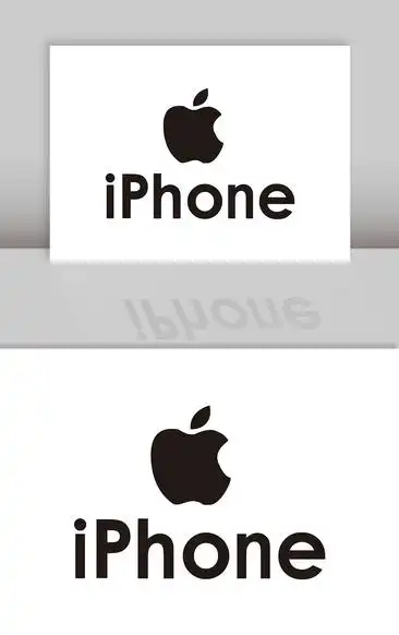 蓝色插画苹果logo图标