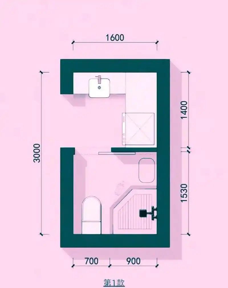 装修# 8款长方形卫生间设计布局,值得参考#卫生间好物