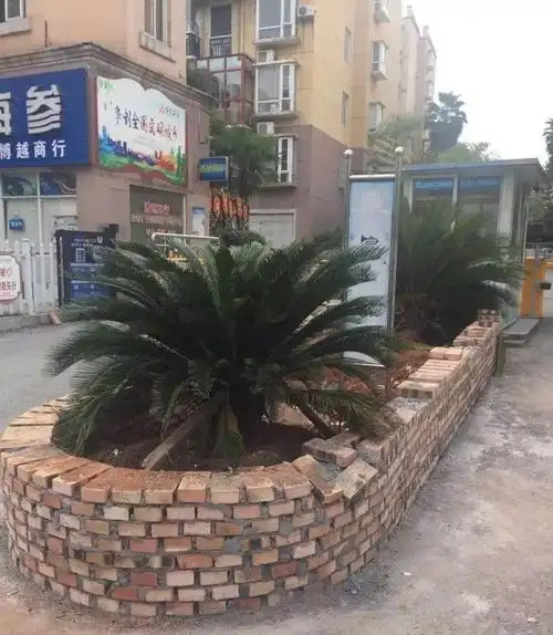 香溪美林小区门口的花池被一伙人给拆了