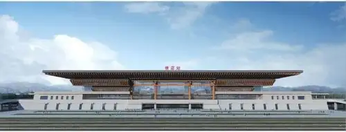 高清效果图事关杭温高铁东阳横店站房建设现公开征求意见