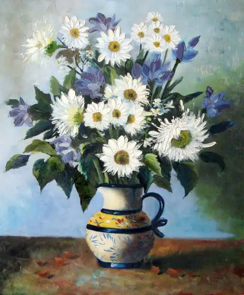 花瓶静物油画写生