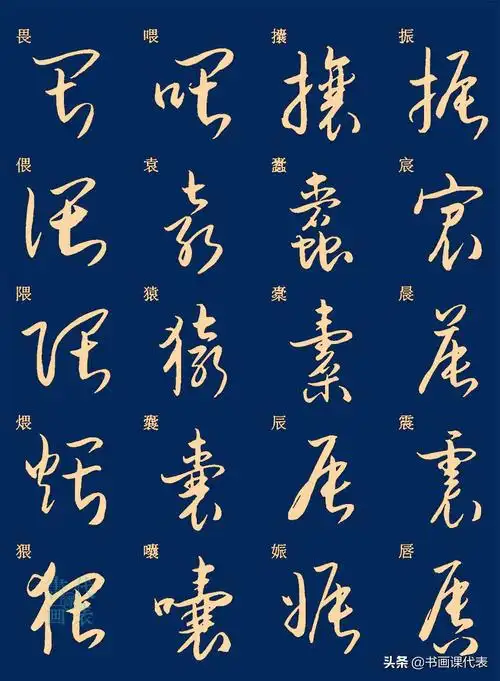 25篇常用汉字草书笔法字汇,楷书对照示意,书友:可抵临池三年