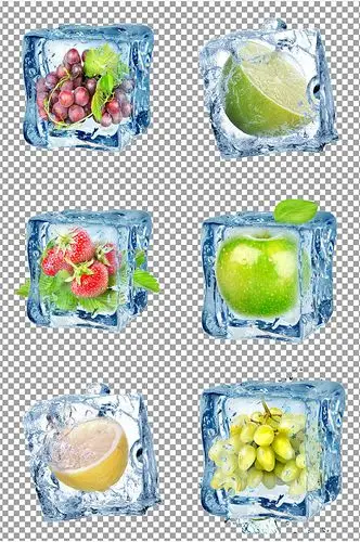 水果冰块图片素材
