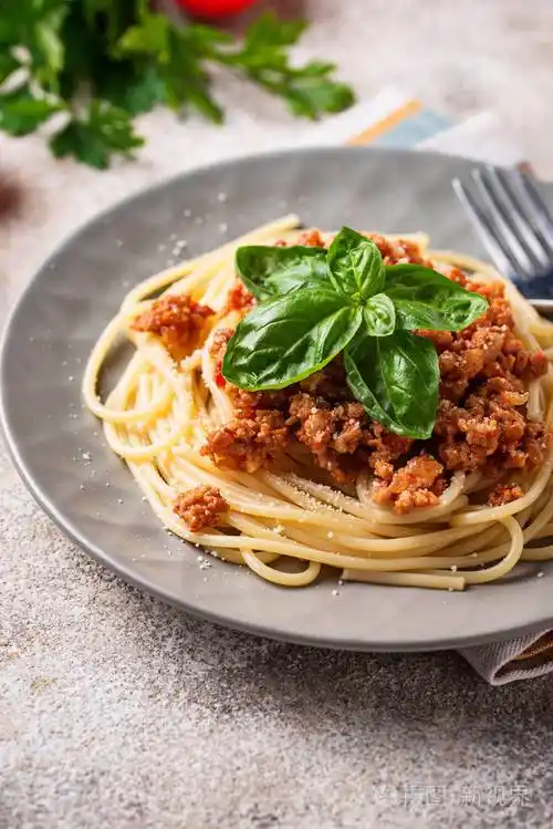 意大利面食肉酱.意大利面配肉汁照片-正版商用图片15rqne-摄图新视界