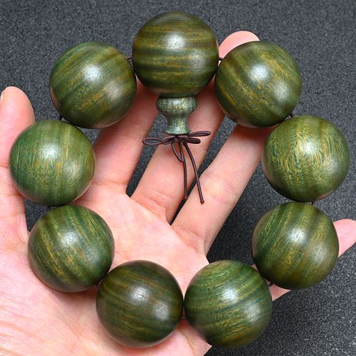 天然正宗绿檀手持念珠手串转运辟邪檀香香木手链