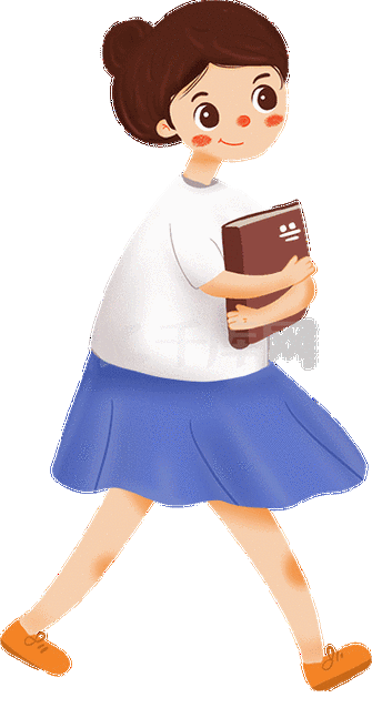 学生女孩走路走人物行走动图gif