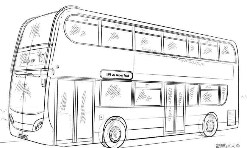 如何画双层巴士_简笔画教程_简笔画大全