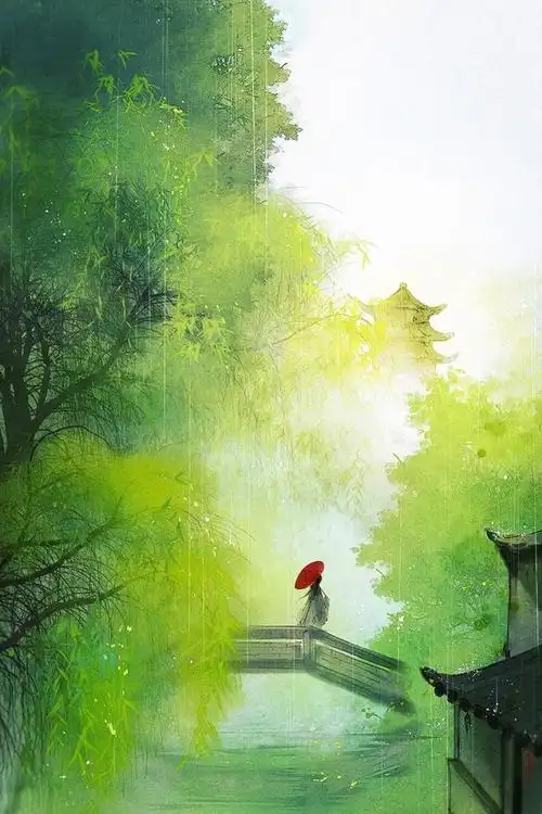 碧虚无云风不起,山上长松山下水.