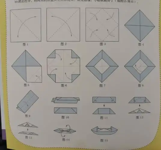 小朋友折好乌篷船后,在乌篷船上画上自己喜欢的图案吧