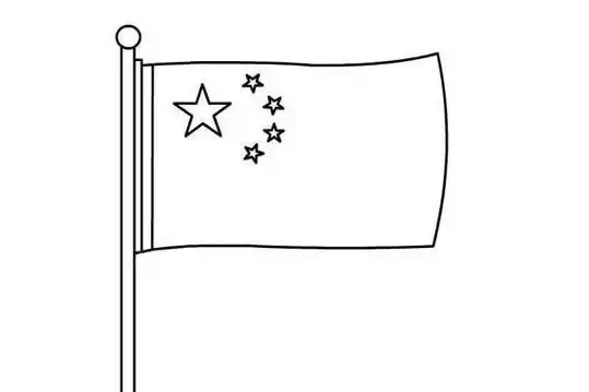 飞扬的国旗简笔画步骤