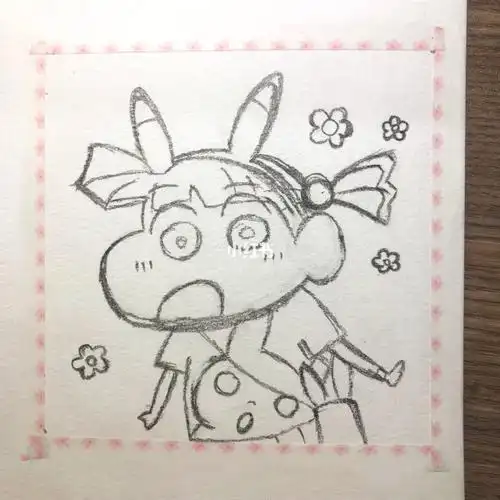 蜡笔小新樱田妮妮马克笔简笔画