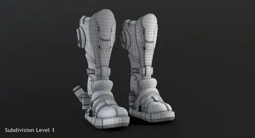 科幻靴子3d模型