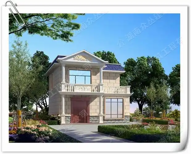 农村两层简约带露台别墅设计图 - 乡村住宅在线