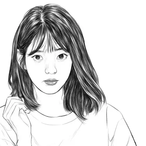 大神的美女线描,真的太绝了,干净利落的线条,临摹起来!