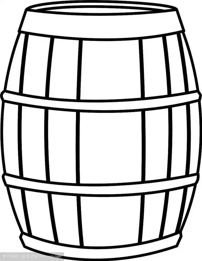 酒桶木质容器线条形象