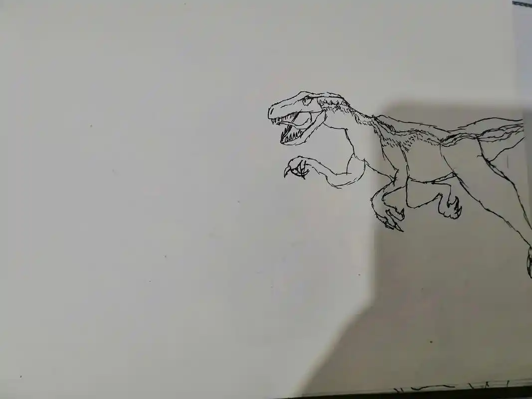 今天来教大家画迅猛龙vs暴虐迅猛#侏罗纪世界 - 抖音