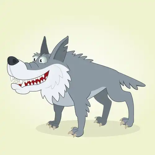 狼来了,矢量图的卡通大灰狼