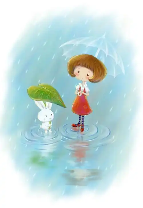 松果子sharon 的插画 下雨天