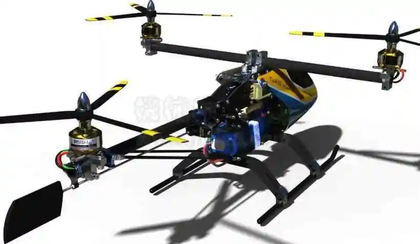 三轴飞行器电动直升机proe设计