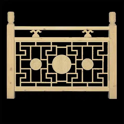 实木护栏中式仿古喜子格榫卯围栏栏杆别墅酒店农家乐茶楼