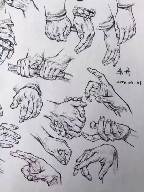 速写干货 | 提,拿,写,手部形态动作解析,整合大量练习素材!