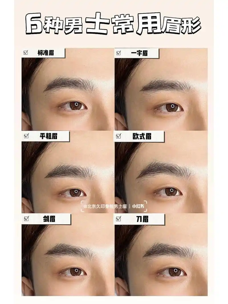 六款男士的眉毛看看你喜欢哪一款95 男人变男神的眉形分解|线条感