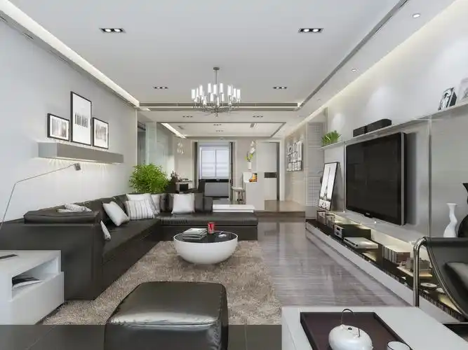 现代 四居 时尚 大气 客厅图片来自紫凝道人在山西太原 富力华庭小区