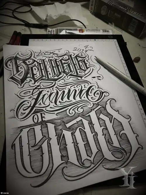 日常 奇卡诺硬字_纹身图案手稿图片_夏冰的纹身作品集