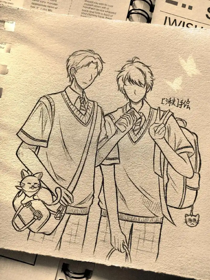 简笔画详细教程 #某某 #手绘临摹 90" 我们相遇在夏天