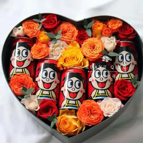 六一旺仔鲜花礼盒 旺仔牛奶花束成品鲜花礼盒 【陪伴】旺仔 红玫瑰