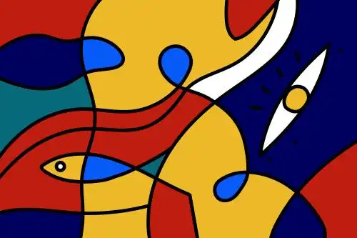 几何色彩抽象艺术插画